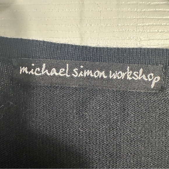 Michael Simon sz. S black snowflake embellished sweater, cardigan, holiday, xmas - Picture 5 of 10